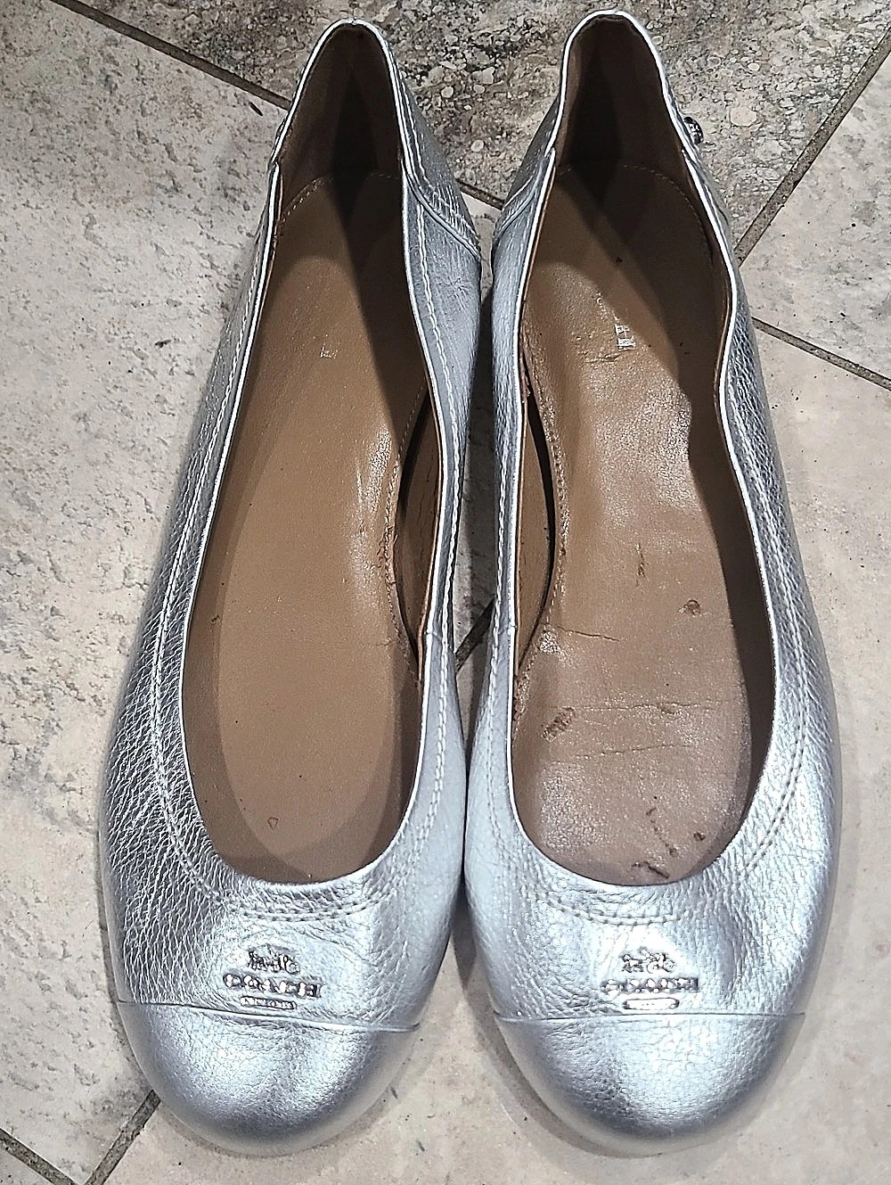 Coach Chelsea Ballet Flats Silver US 9.5